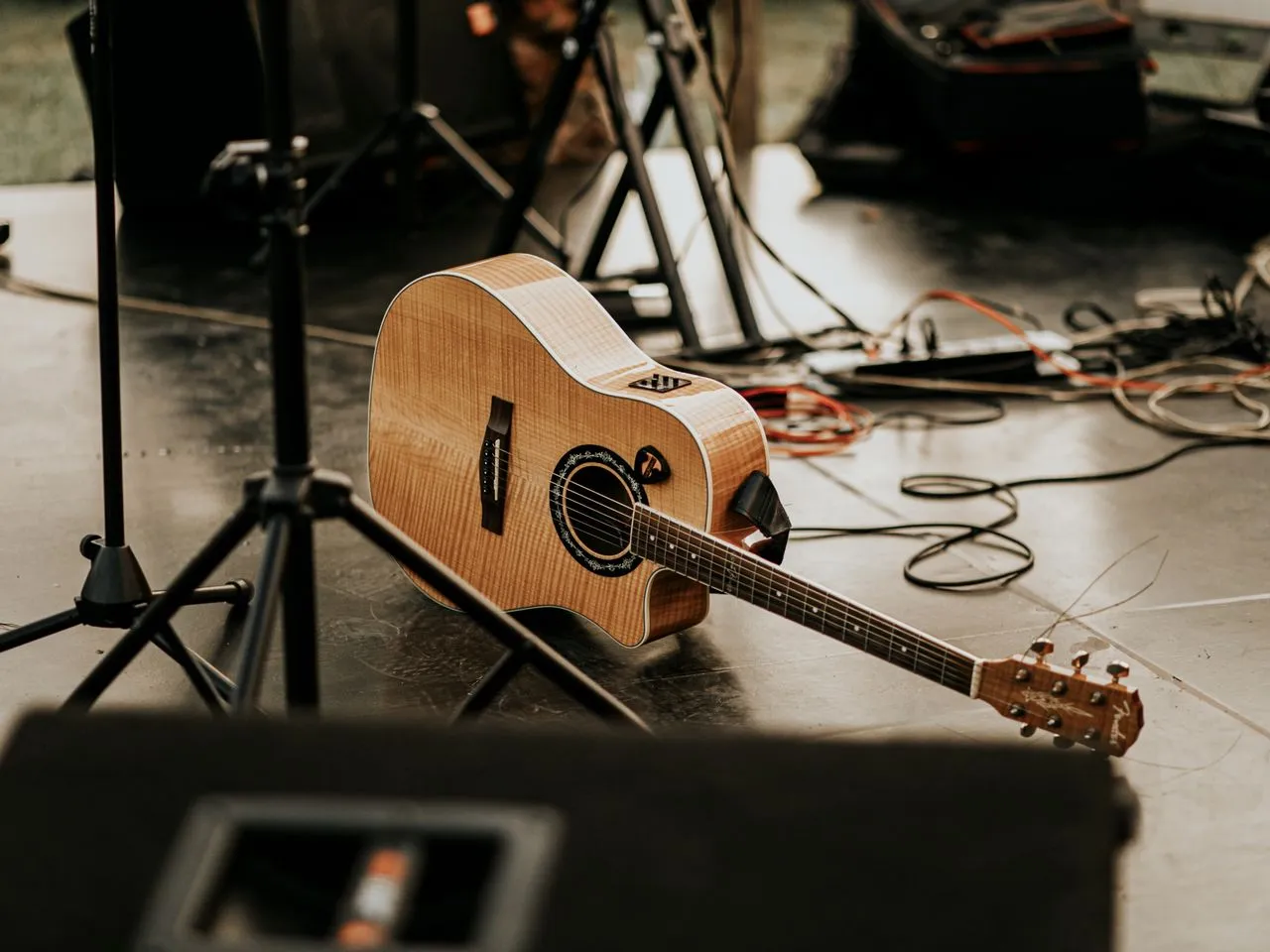 Live music stage with concert lighting